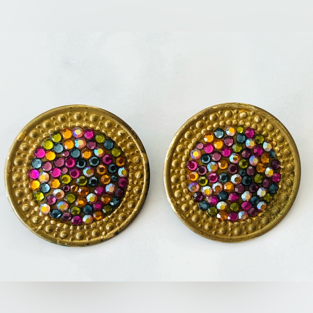 Richard Kerr vintage large clip on earrings